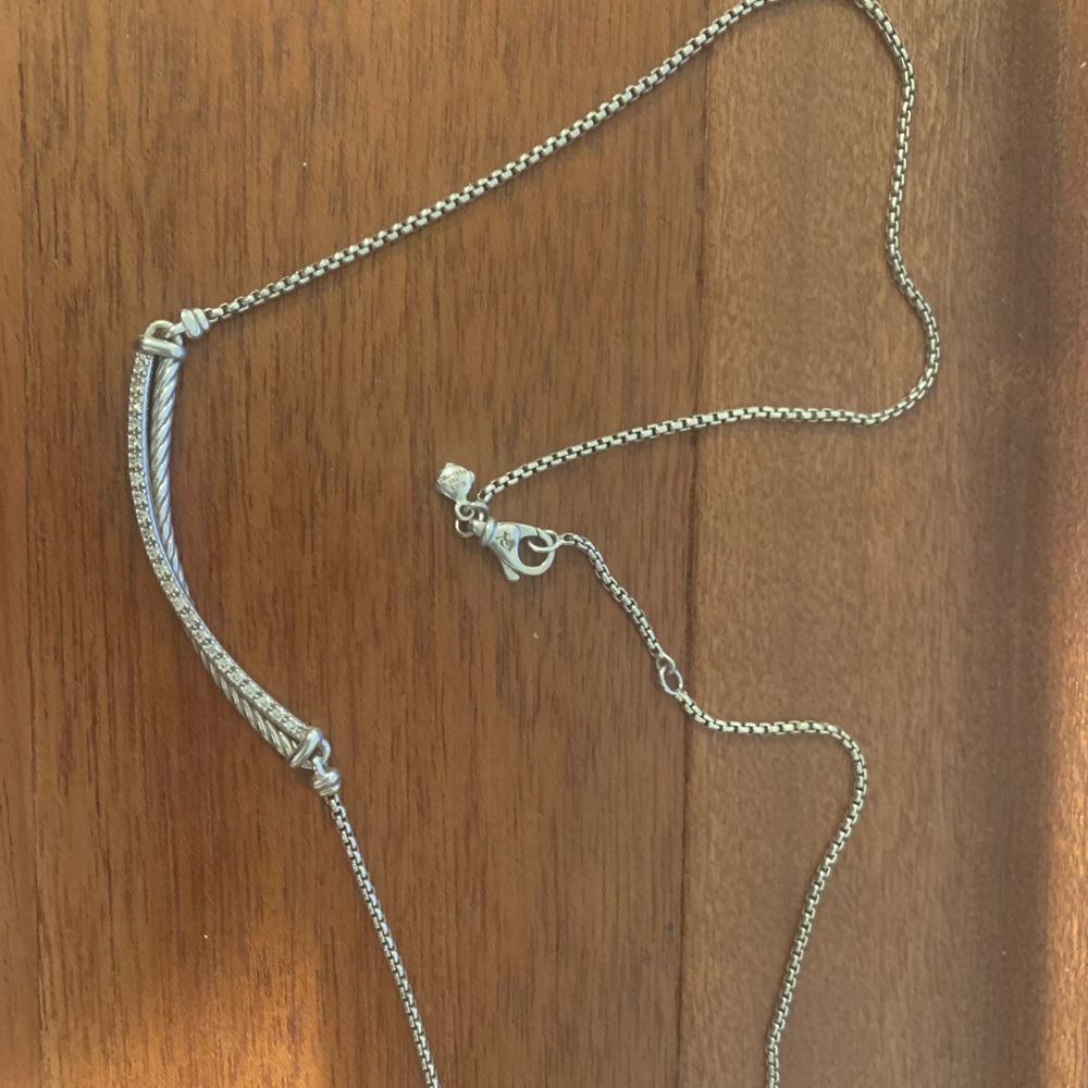David Yurman Diamond across Bar necklace